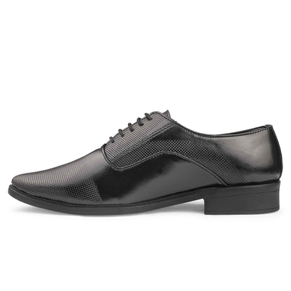 Dusk N Dazzling Black Formal Lace-up Shoes For Men