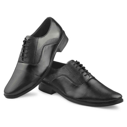 Dusk N Dazzling Black Formal Lace-up Shoes For Men