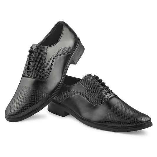 Dusk N Dazzling Black Oxford Shoes For Men