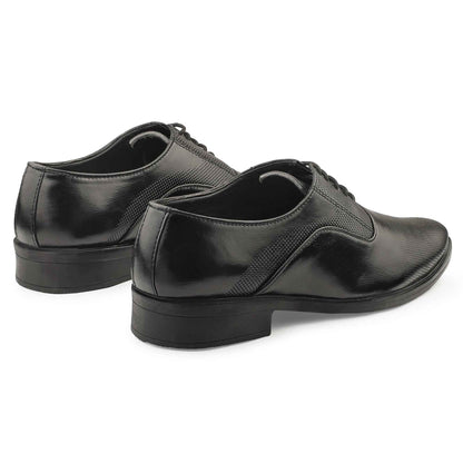 Dusk N Dazzling Black Formal Lace-up Shoes For Men