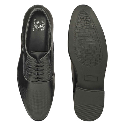 Dusk N Dazzling Black Formal Lace-up Shoes For Men
