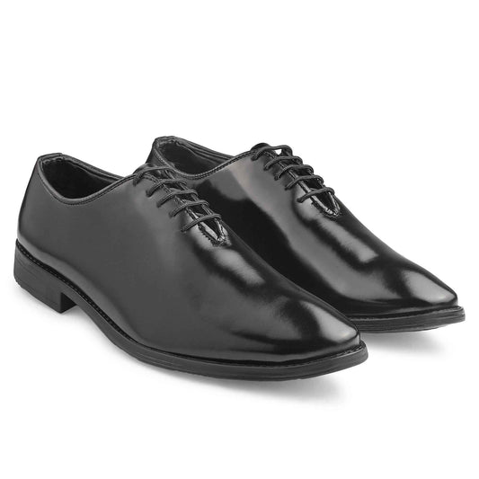 Dusk N Dazzling Black Oxford Shoes for Men - Stylish Lace-Up Design