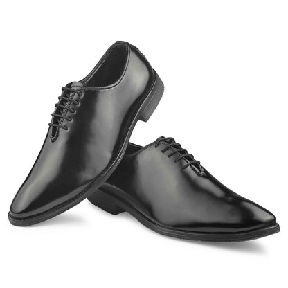Dusk N Dazzling Black Oxford Shoes for Men - Stylish Lace-Up Design