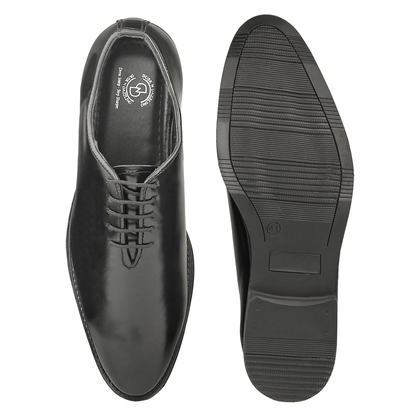 Dusk N Dazzling Black Oxford Shoes For Men