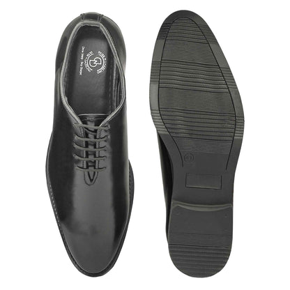 Dusk N Dazzling Black Oxford Shoes for Men - Stylish Lace-Up Design
