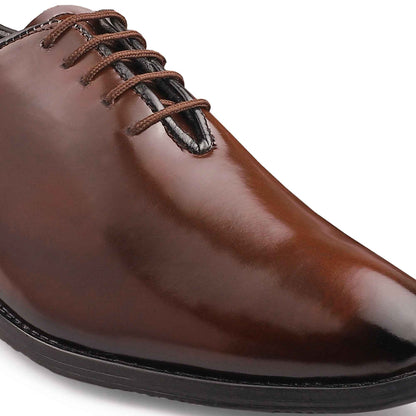 Dusk N Dazzling Brown Oxford Shoes For Men