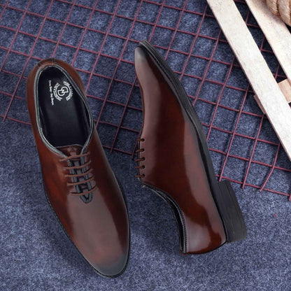 Dusk N Dazzling Brown Oxford Shoes For Men