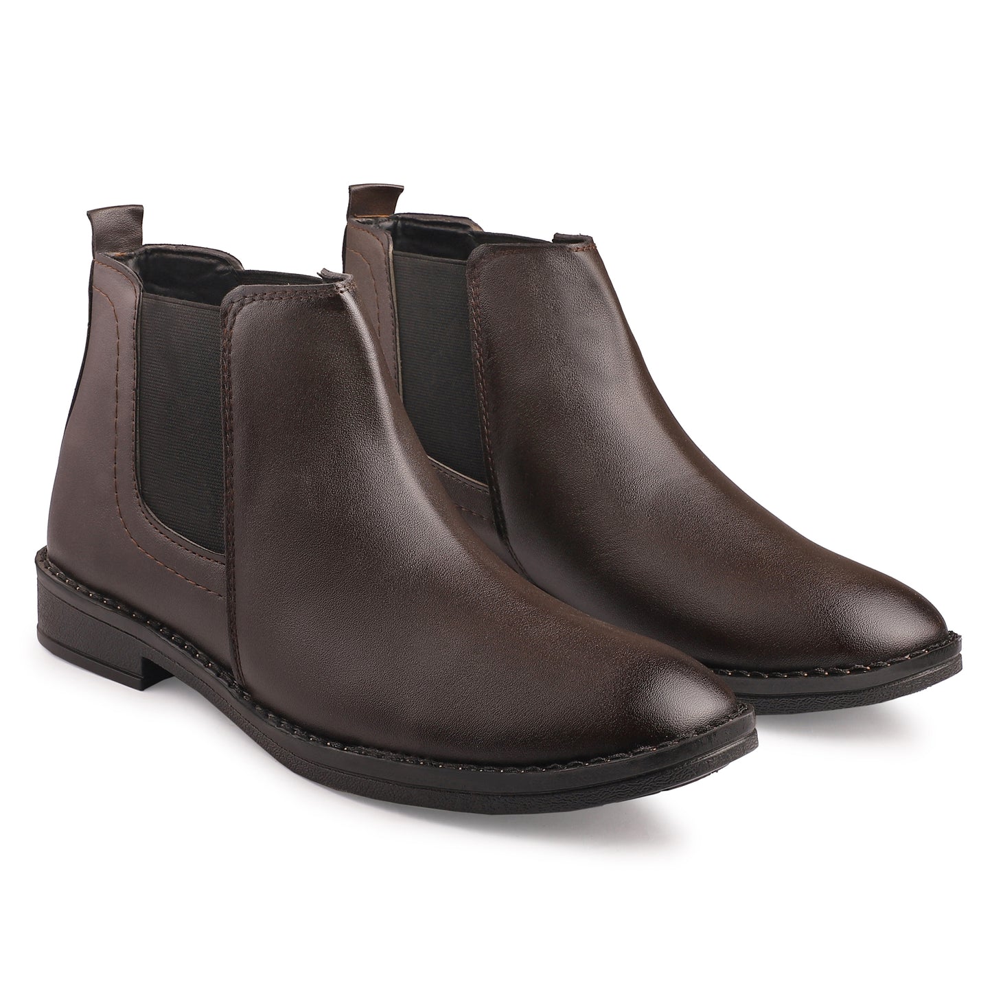 Dusk N Dazzling Brown Chelsea Boots  For Men