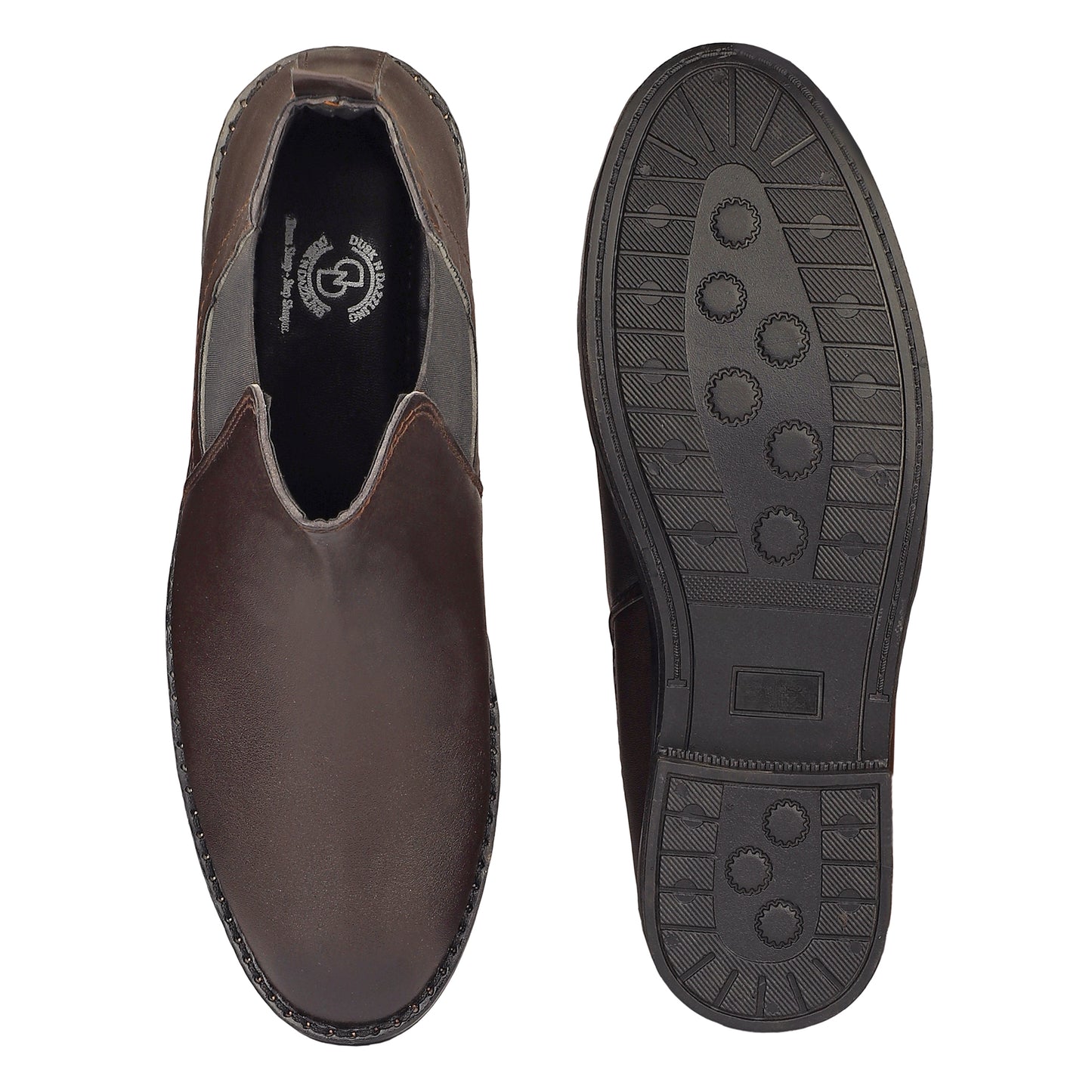 Dusk N Dazzling Brown Chelsea Boots  For Men