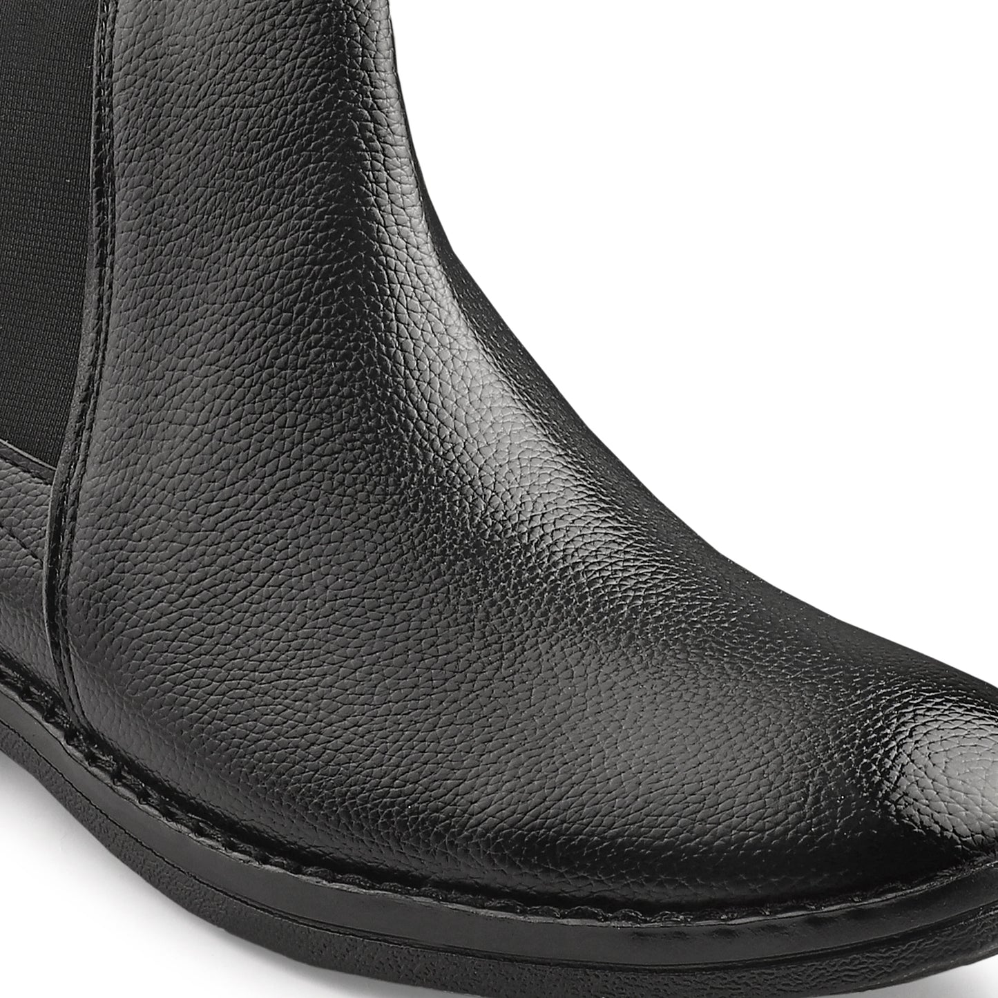 Dusk N Dazzling Black Chelsea Boots  For Men