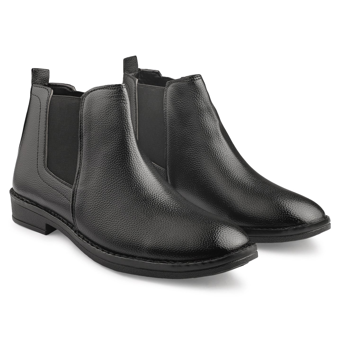 Dusk N Dazzling Black Chelsea Boots  For Men