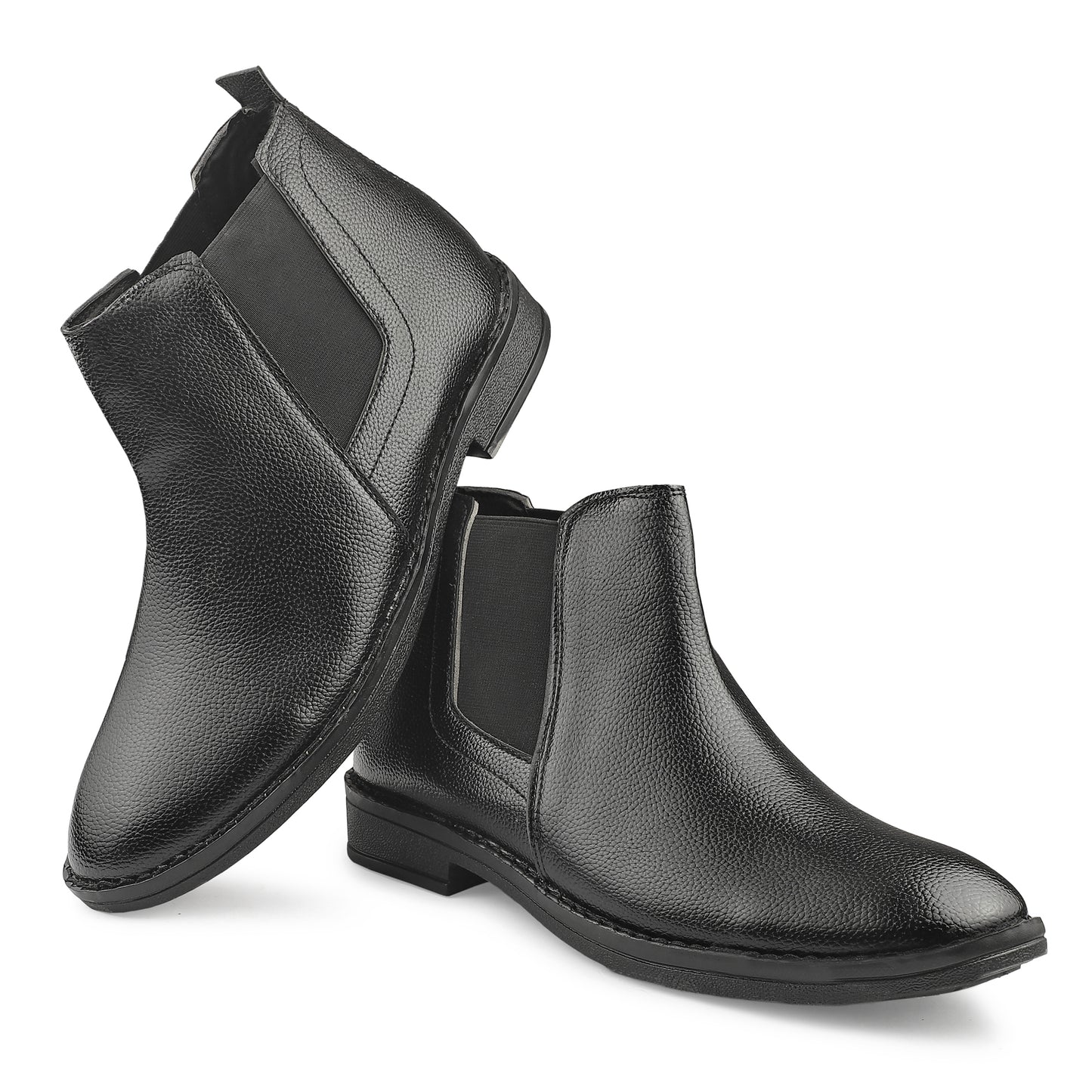 Dusk N Dazzling Black Chelsea Boots  For Men