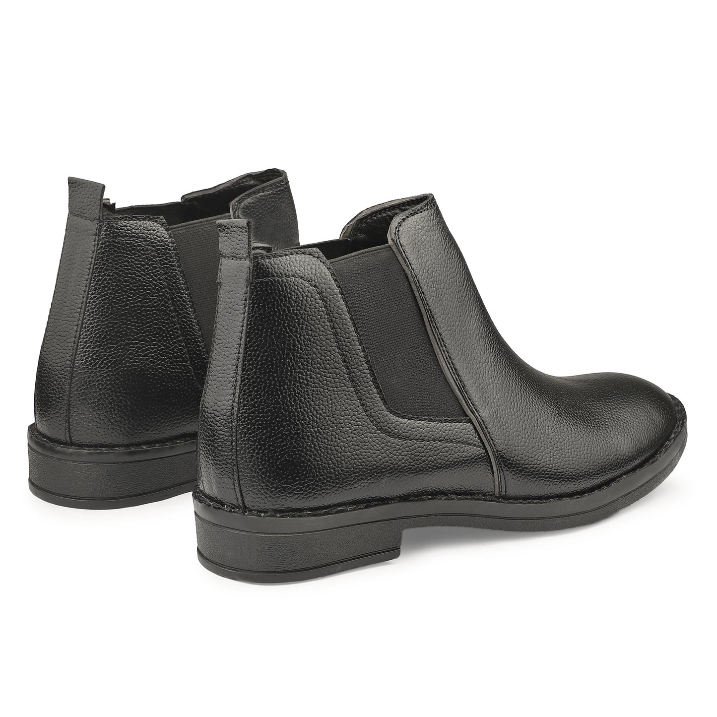 Dusk N Dazzling Black Chelsea Boots  For Men