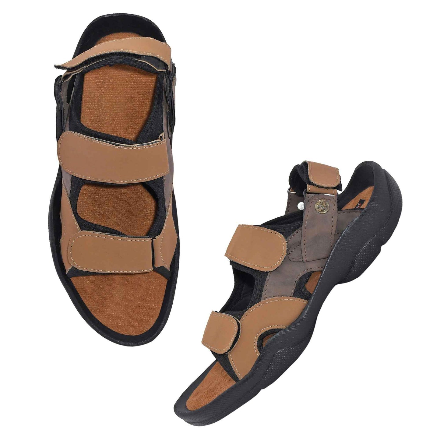 Dusk N Dazzling Lightweight Tan Sandals For Men