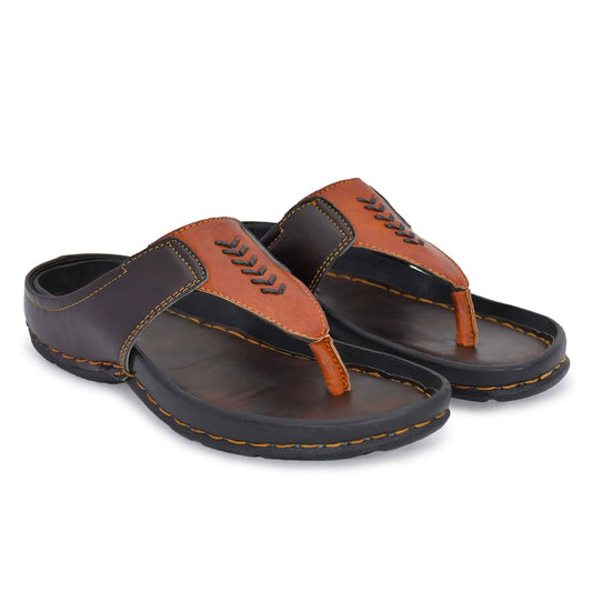 Dusk N Dazzling Brown Stylish Lightweight Slippers For Men - Comfort and Style Combined
