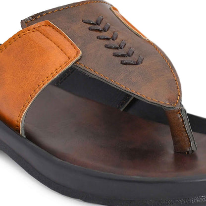 Dusk N Dazzling Tan Stylish Lightweight Slippers For Men - Comfortable and Trendy Footwear