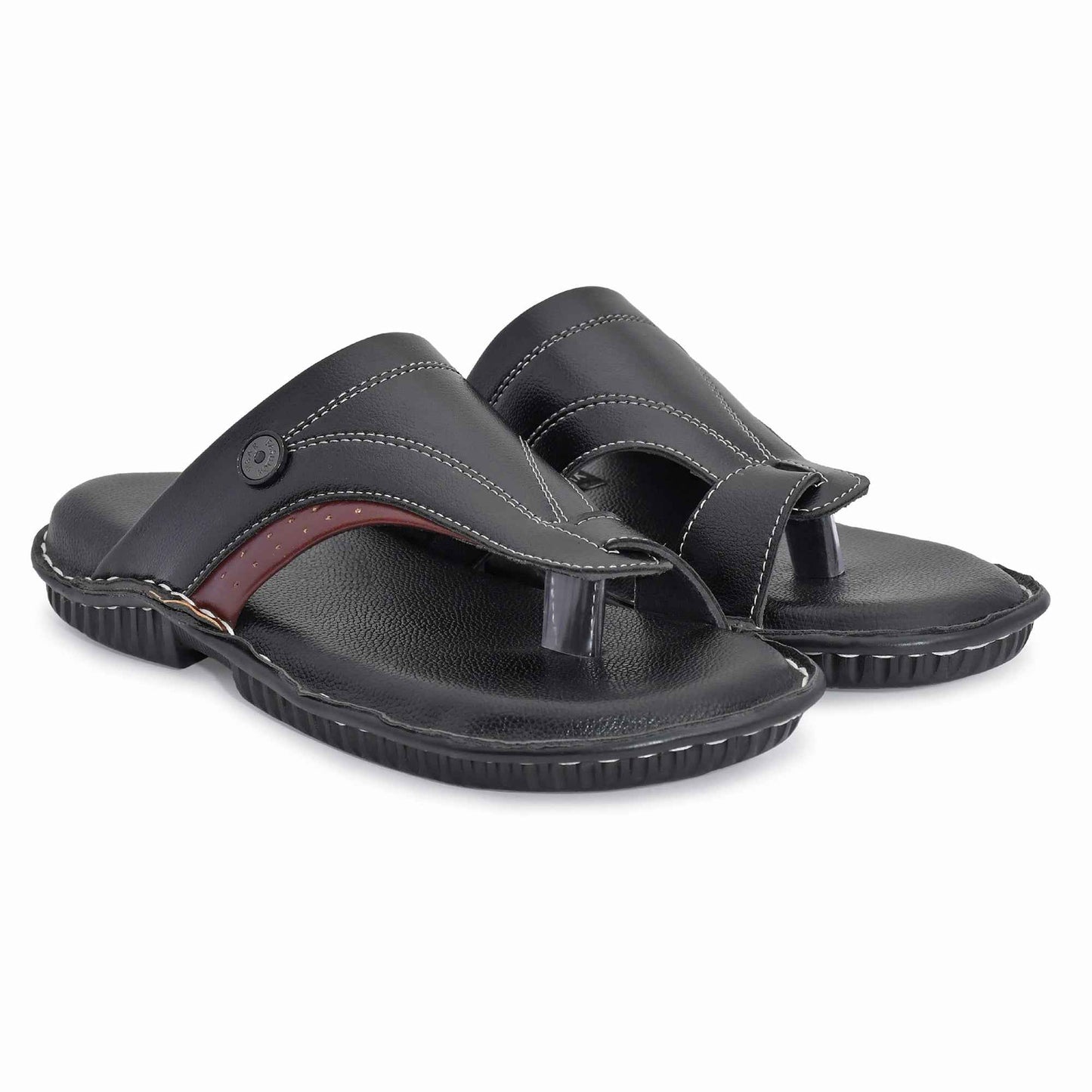 Dusk N Dazzling Black Stylish Lightweight Slippers For Men - Comfortable and Trendy Footwear