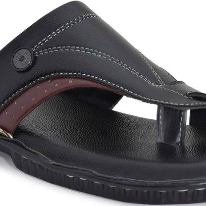 Dusk N Dazzling Black Stylish Lightweight Slippers For Men - Comfortable and Trendy Footwear