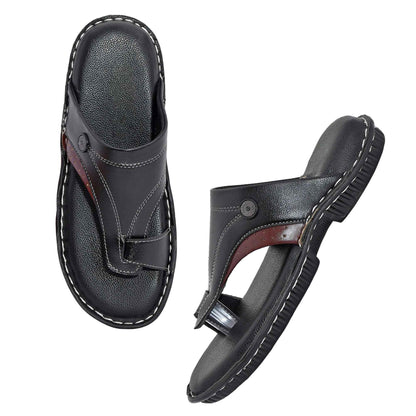 Dusk N Dazzling Black Stylish Lightweight Slippers For Men - Comfortable and Trendy Footwear