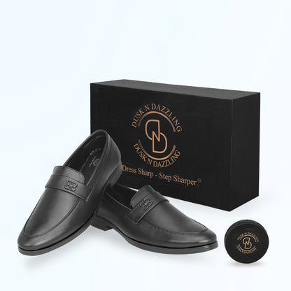 Dusk N Dazzling Black Loafer Shoes For Men - Stylish Comfort and Elegance