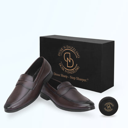 Dusk N Dazzling Brown Penny Loafer For Men - Stylish and Comfortable Footwear