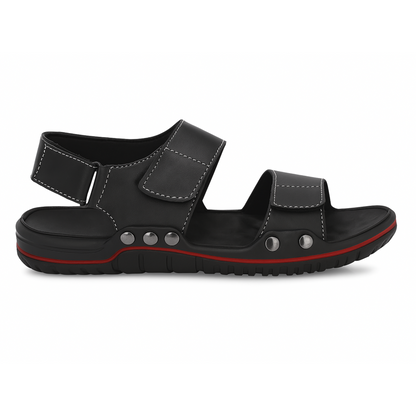 Dusk N Dazzling Lightweight Black Sandals For Men
