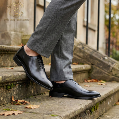 Dusk N Dazzling Black Oxford Shoes for Men - Stylish Lace-Up Design