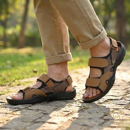 Dusk N Dazzling Lightweight Tan Sandals For Men