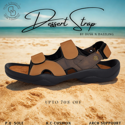 Dusk N Dazzling Lightweight Tan Sandals For Men